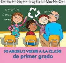 Abuelo viene a la clase de primer grado K-1