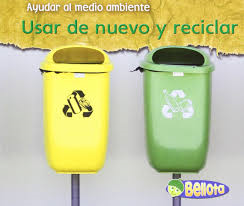 Ayudar al medio ambiente usar de nuevo y reciclar