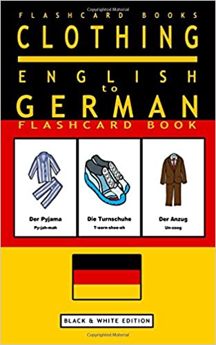 Flashcard book CLOTHING English to German